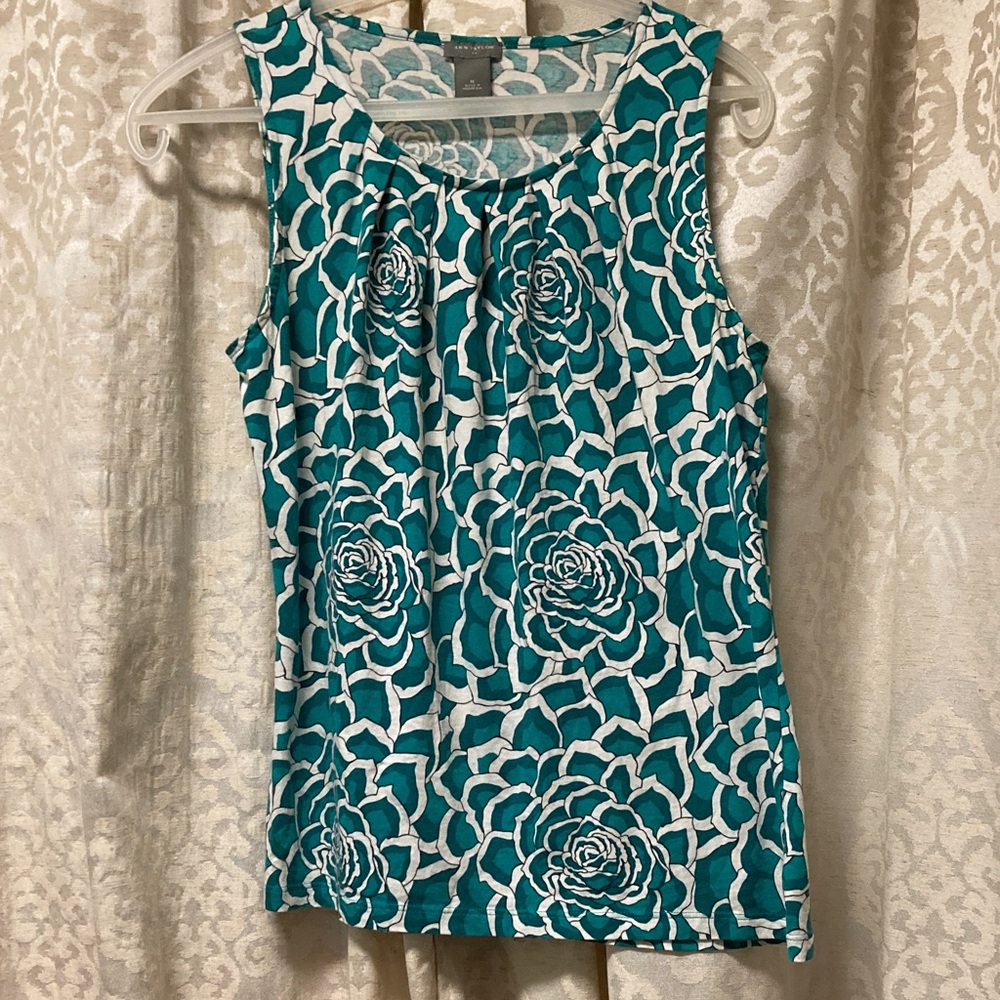 Ann Taylor Teal Sleeveless Top